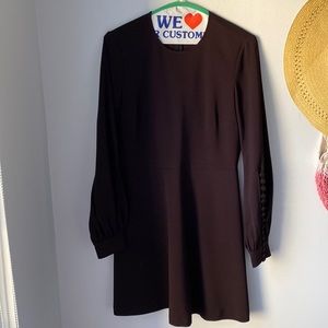 A.L.C. Black Asymmetrical Long-Sleeve Mini Dress